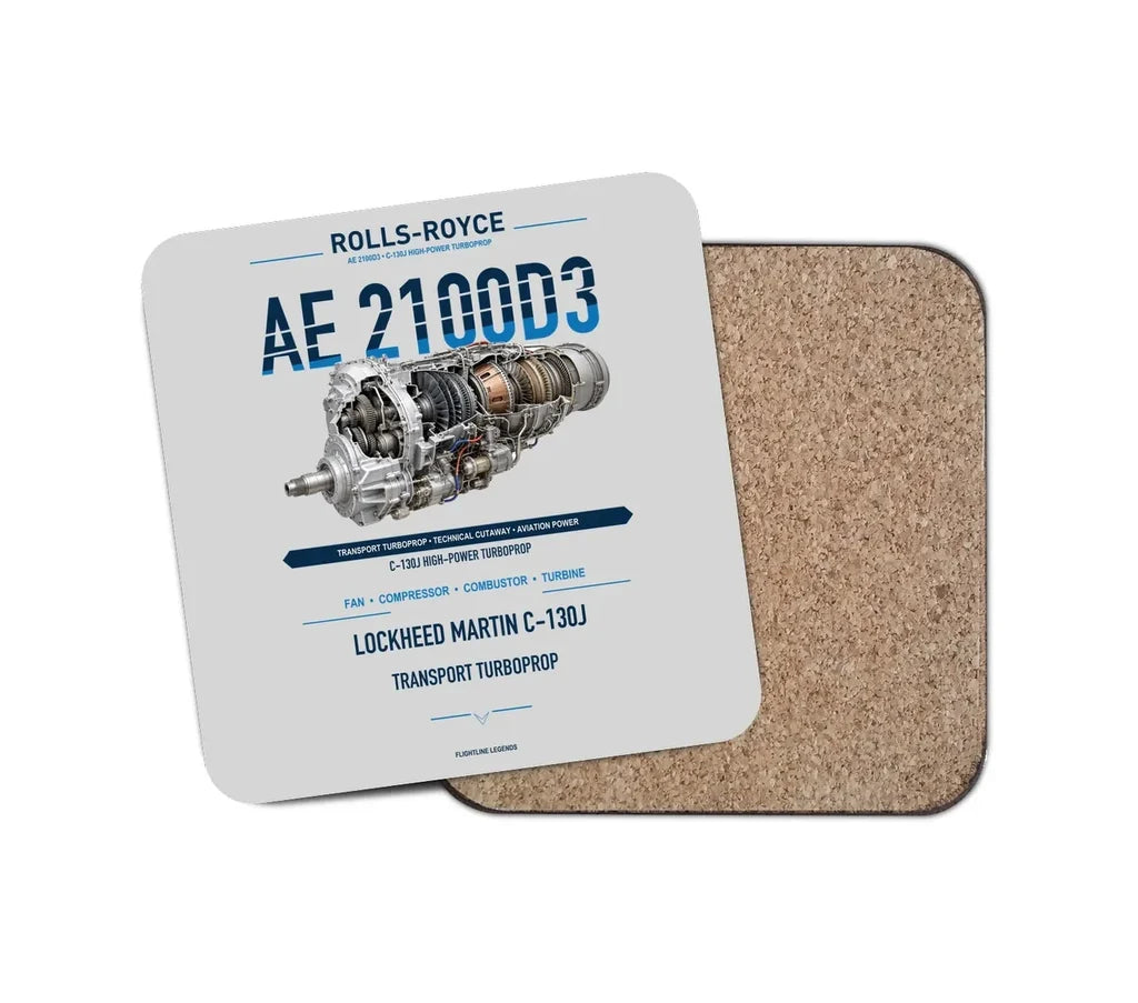 AE 2100D3 design on light gray 1 piece coaster