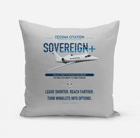 Thumbnail for Cessna Citation Sovereign+ design on light gray pillow