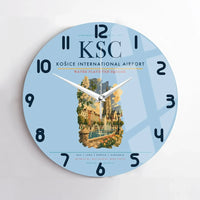 Thumbnail for Košice International Airport (KSC) design on light blue no frame wall clock