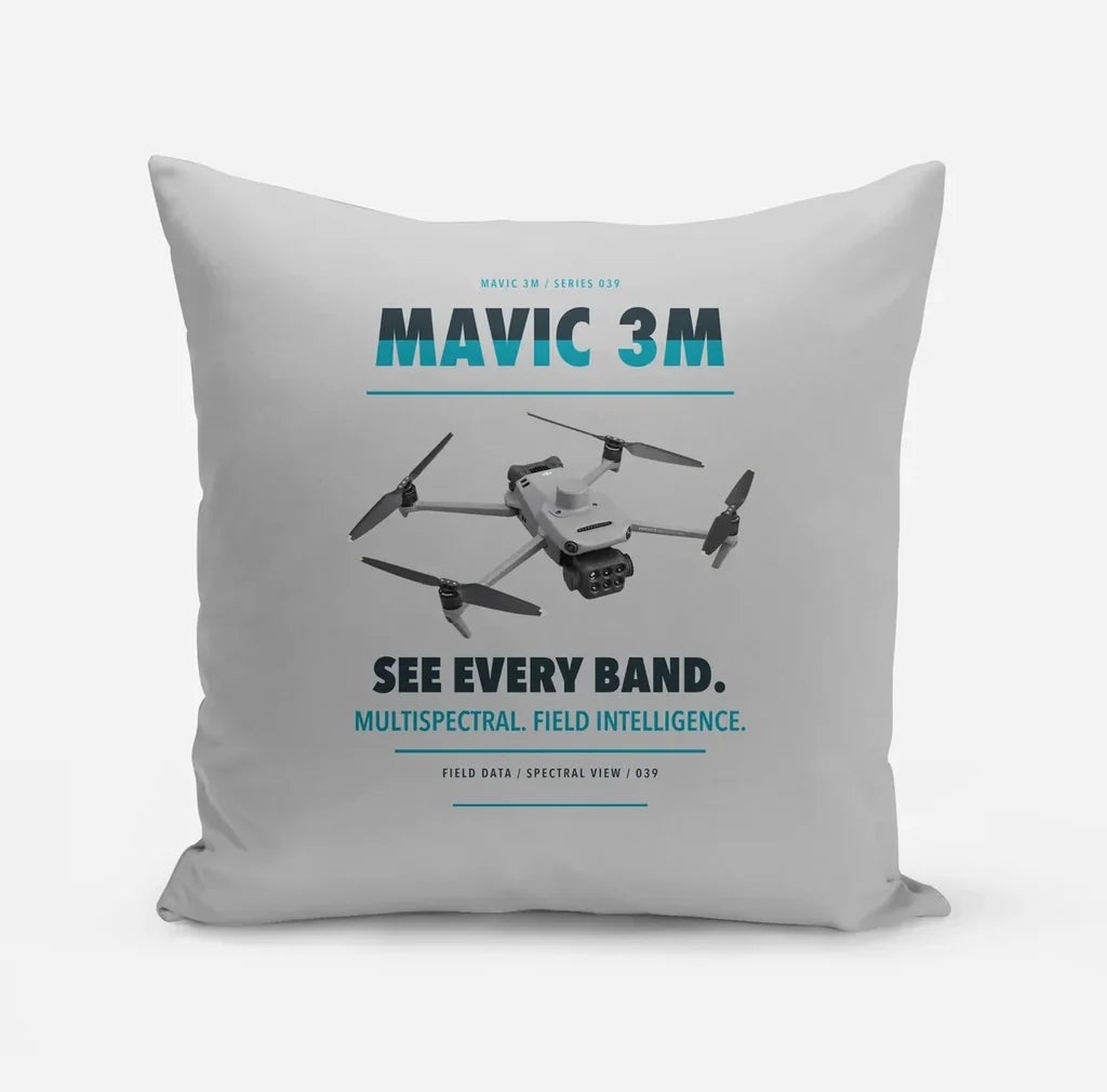 DJI Mavic 3 Multispectral design on light gray pillow