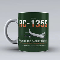 Thumbnail for RC-135S Cobra Ball design on dark green ceramic mug, double-side print