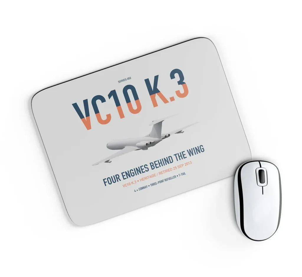 Vickers VC10 K.3 design on light gray rectangle mouse pad
