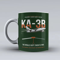 Thumbnail for KA-3B Skywarrior design on dark green ceramic mug, double-side print