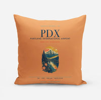 Thumbnail for Portland International Airport (PDX) design on orange pillow