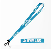 Thumbnail for Airbus & Text lanyard and ID holder in light blue