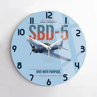 Thumbnail for SBD-5 Dauntless design on light blue no frame wall clock