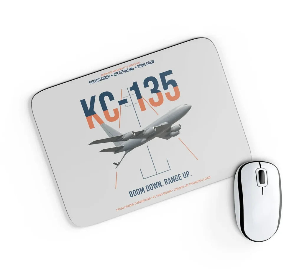 KC-135 STRATOTANKER design on light gray rectangle mouse pad