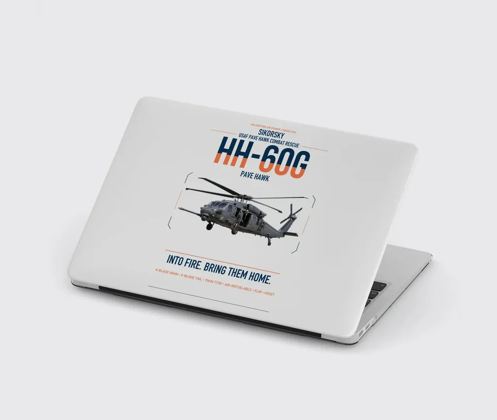 Sikorsky HH-60G Pave Hawk design on light gray MacBook case