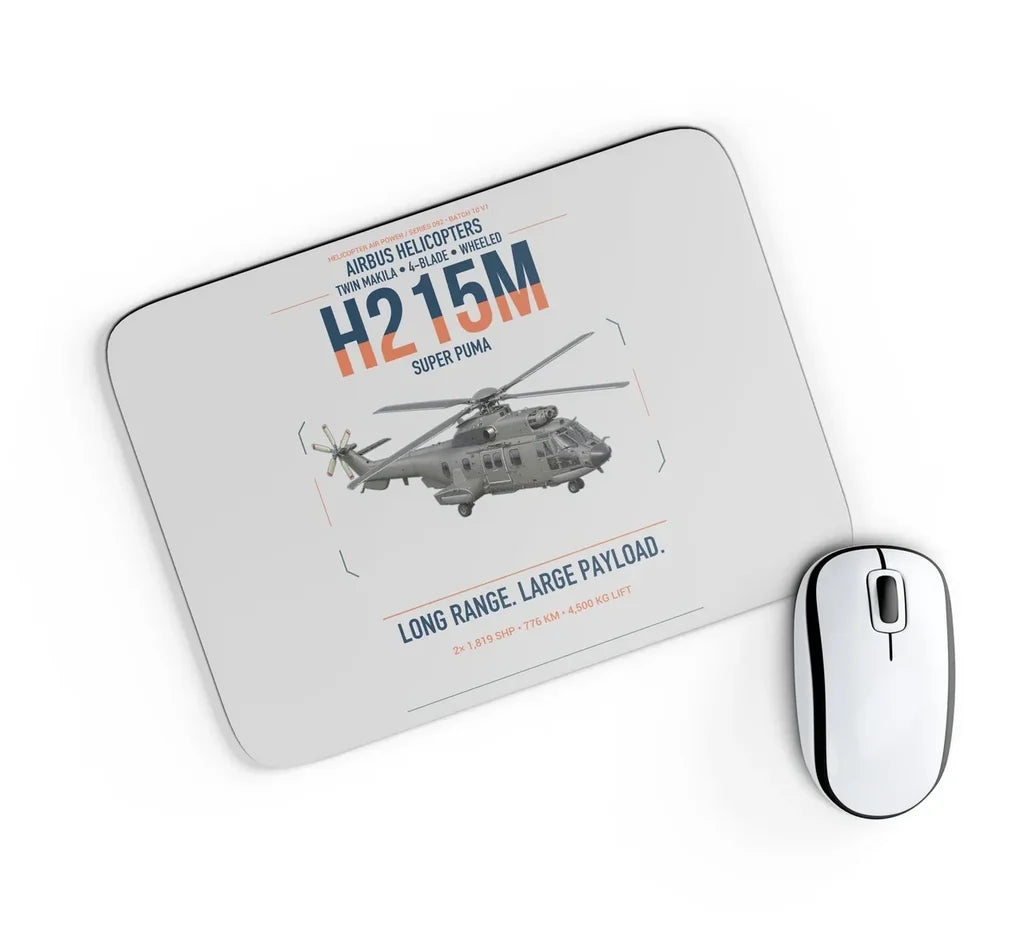 Airbus H215M design on light gray rectangle mouse pad