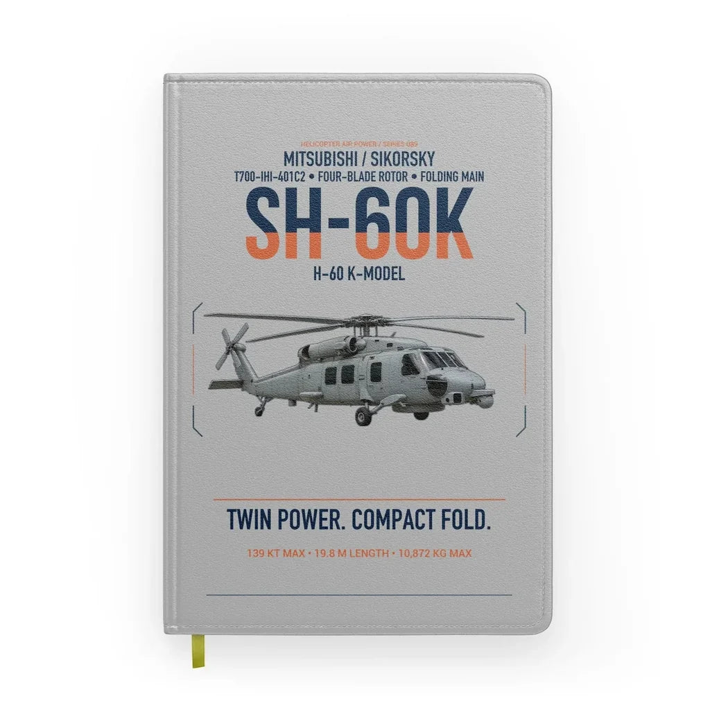 Mitsubishi Sikorsky SH-60K design on light gray notebook