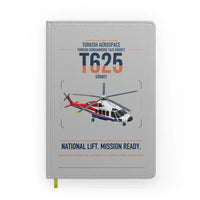 Thumbnail for Turkish Aerospace T625 Gökbey design on light gray notebook