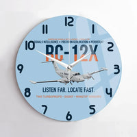 Thumbnail for RC-12X Guardrail Signals From Above design on light blue no frame wall clock