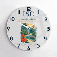 Thumbnail for Painushima Ishigaki Airport (ISG) design on light gray no frame wall clock