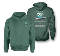 Thumbnail for Beechcraft Baron G58 design on green double-side hoodie, double-side print