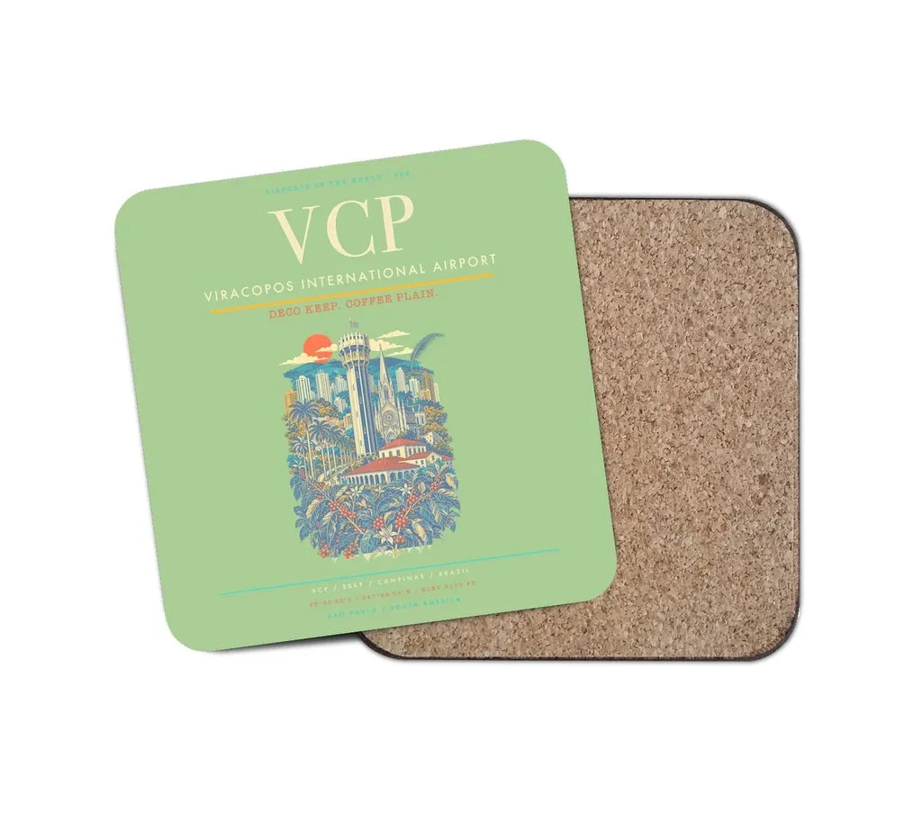 Viracopos International Airport VCP Coaster 1-Piece - Light Green