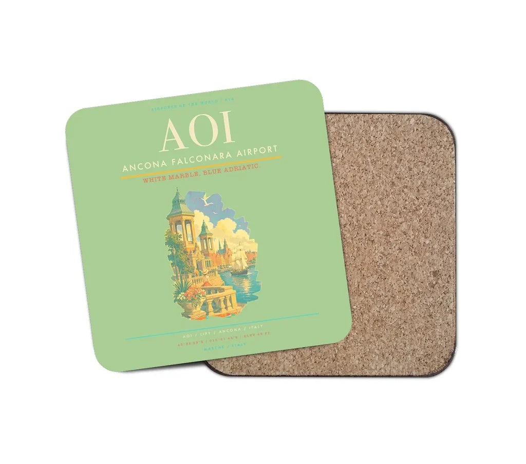 Ancona Falconara Airport AOI Coaster 1-Piece - Light Green
