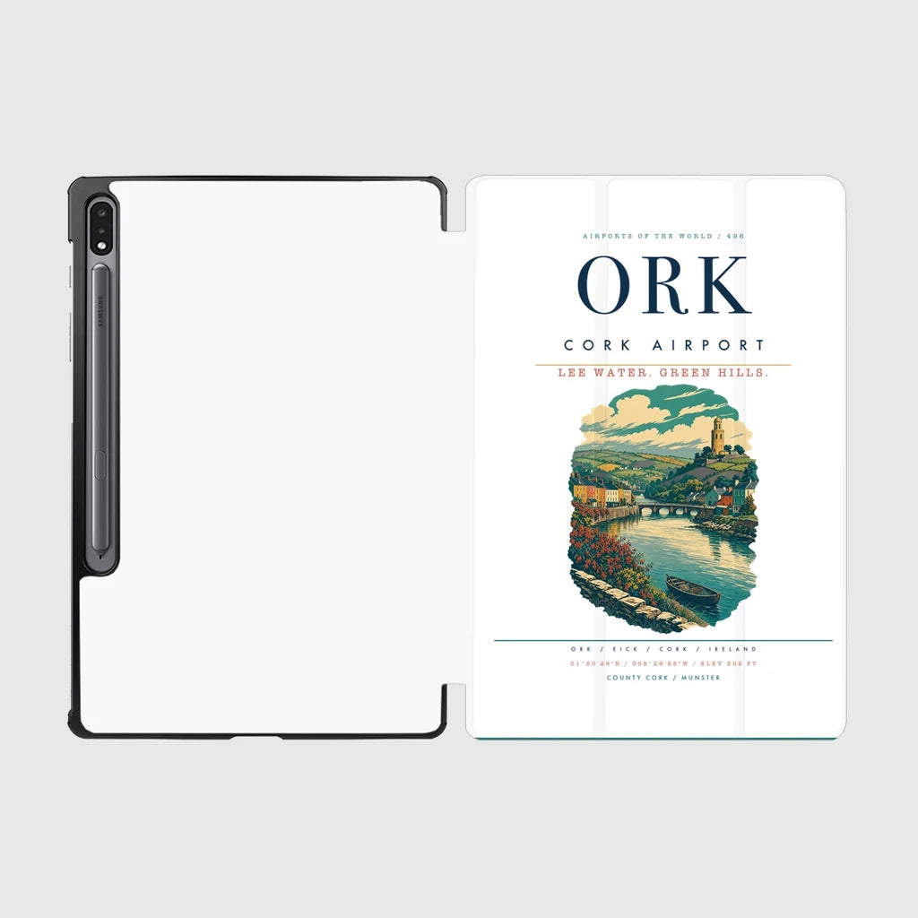 Cork Airport (ORK) design on white samsung tablet tablet case