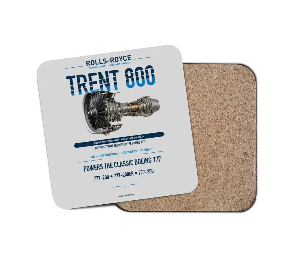 TRENT 800 design on light gray 1 piece coaster