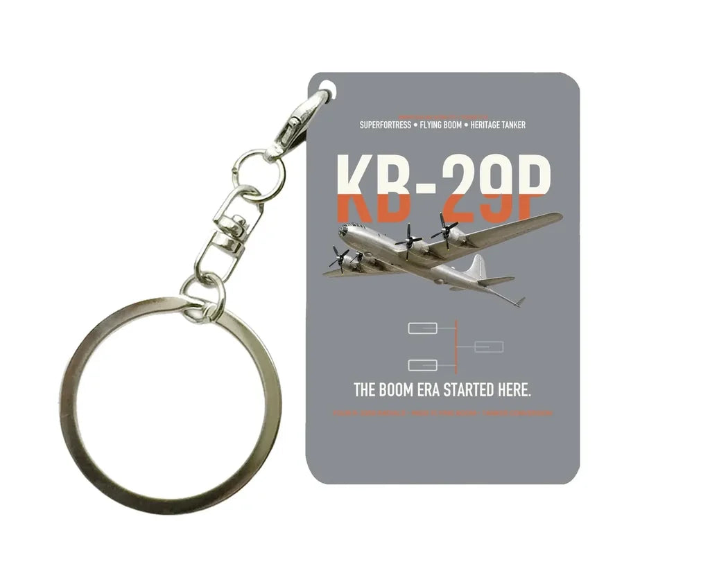 KB-29P SUPERFORTRESS design on gray designed key chain, double-side print