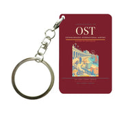 Thumbnail for Ostend-Bruges International Airport (OST) design on dark red key chain