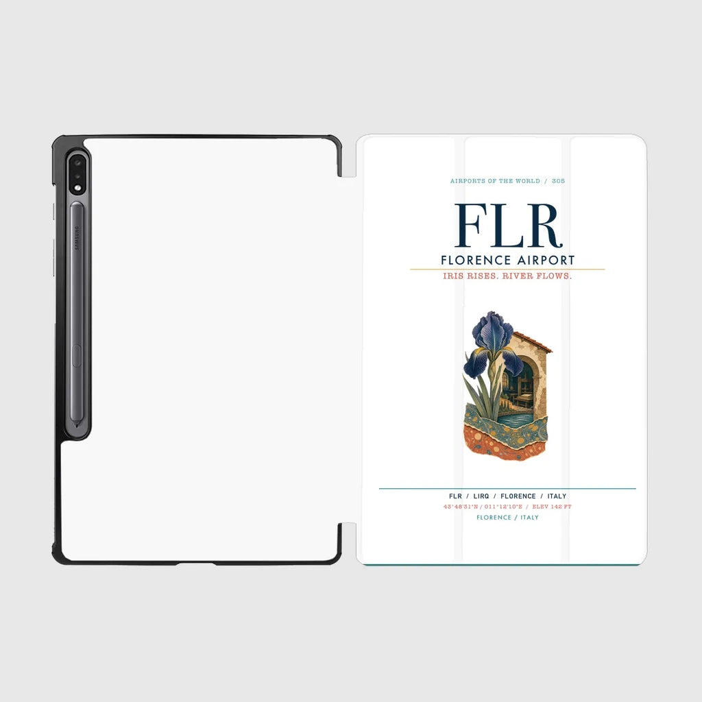 Florence Airport (FLR) design on white samsung tablet tablet case
