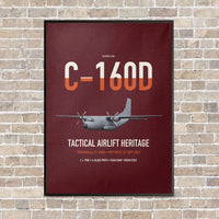 Thumbnail for Transall C-160D vertical canvas print - framed - dark red background