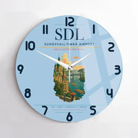Thumbnail for Sundsvall-Timrå Airport (SDL) design on light blue no frame wall clock