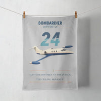 Thumbnail for Bombardier Learjet 24 design on light gray towel