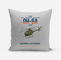 Thumbnail for Hughes OH-6A Cayuse design on light gray pillow