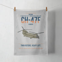 Thumbnail for Boeing CH-47F Chinook design on light gray towel