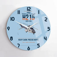 Thumbnail for Airbus H215 design on light blue no frame wall clock