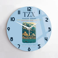 Thumbnail for Trabzon Airport (TZX) design on light blue no frame wall clock