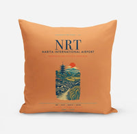 Thumbnail for Tokyo Narita International Airport (NRT) design on orange pillow