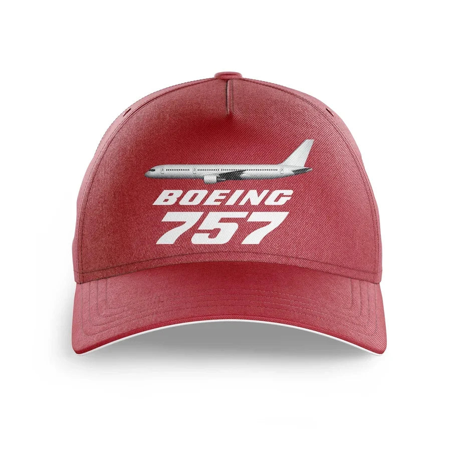 The Boeing 757 printed hat - dark red
