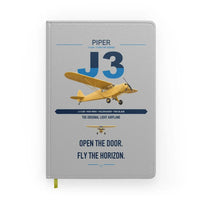 Thumbnail for Piper J-3 Cub design on light gray notebook