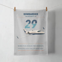 Thumbnail for Bombardier Learjet 29 design on light gray towel