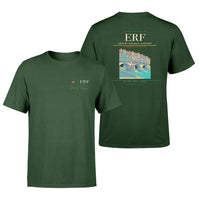 Thumbnail for Erfurt-Weimar Airport (ERF) design printed on dark green double-side t-shirt