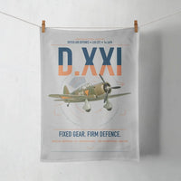 Thumbnail for Fokker D.XXI — Dutch LVA aircraft 221 design on light gray towel