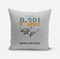 Thumbnail for P-38J Lightning design on light gray pillow