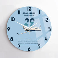 Thumbnail for Bombardier Learjet 29 design on light blue no frame wall clock