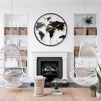Thumbnail for Large Map Metal Minimalist Round Wall Clock - view 6