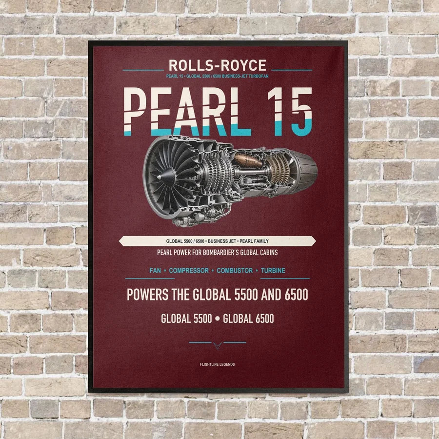 PEARL 15 vertical canvas print - framed - dark red background