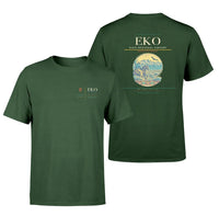 Thumbnail for Elko Regional Airport (EKO) design printed on dark green double-side t-shirt