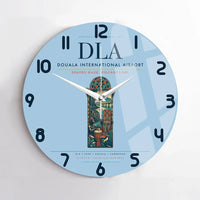 Thumbnail for Douala International Airport (DLA) design on light blue no frame wall clock