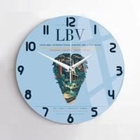 Thumbnail for Leon-Mba International Airport (LBV) design on light blue no frame wall clock