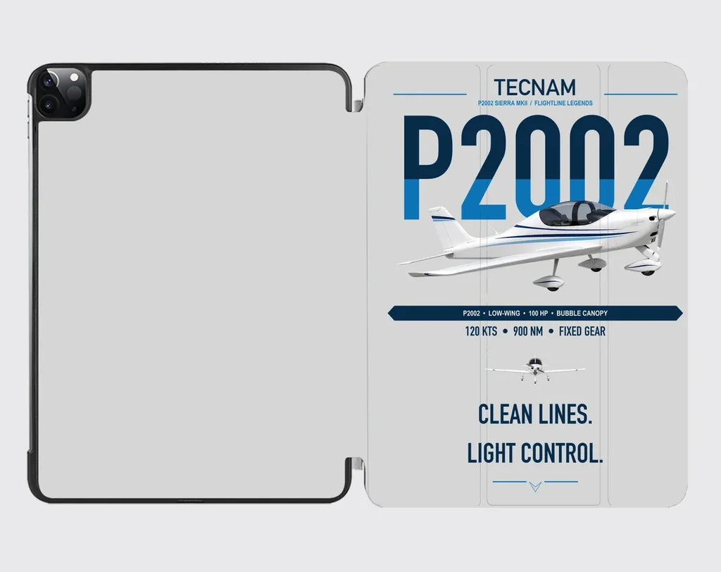 Tecnam P2002 Sierra MkII design on light gray ipad tablet case