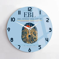 Thumbnail for Erbil International Airport (EBL) design on light blue no frame wall clock