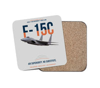 Thumbnail for F-15C Eagle Air Superiority No Substitute design on light gray 1 piece coaster