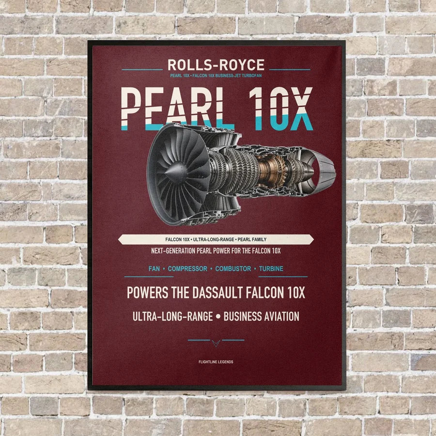 PEARL 10X vertical canvas print - framed - dark red background