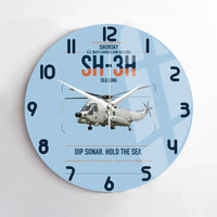 Thumbnail for Sikorsky SH-3H Sea King design on light blue no frame wall clock